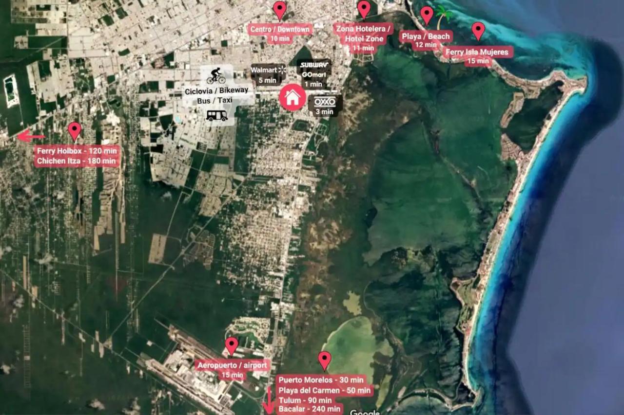 הוילה קנקון Casa Familiar Cerca De La Playa Con Terraza Privada מראה חיצוני תמונה
